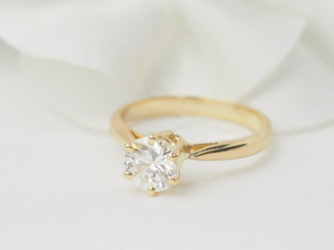 Bague 52.5 Bague solitaire en or jaune et diamant 0.97ct 58 Facettes 33118