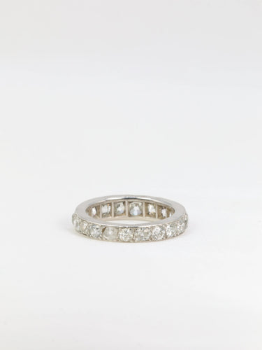 Bague Alliance Belle Epoque platine diamants taille ancienne 5ct 58 Facettes 391.01