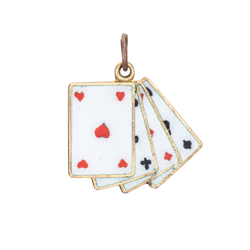 Pendentif Pendentif vintage en or jaune représentant un jeu de cartes 58 Facettes G14191