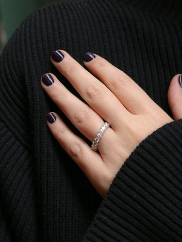 Bague 58 Alliance américaine en or blanc et diamants 4 ct 58 Facettes J47