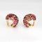Boucles d'oreilles Grandes boucles d'oreilles en or jaune et diamants tourmaline rose 58 Facettes G14071