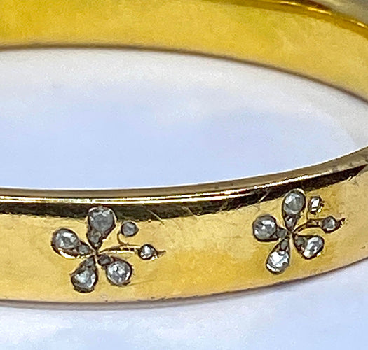 Bracelet Bracelet en or plein, jaune ,18 carats ,orné de fleurs en diamants, époque vers 1900 58 Facettes AB402