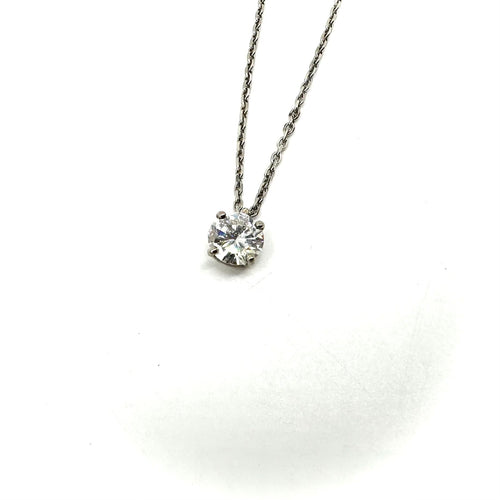 Collier Collier solitaire or blanc et diamant 1.04ct 58 Facettes Z1351595