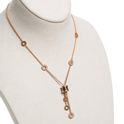 Collier BULGARI - Collier B.Zero 1 Or Rose Céramique Noire Diamants 58 Facettes 2.19358