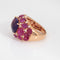 Bague Bague ancienne en or rose 18 carats sertie d'améthyste, de rubis et de diamants, ornée de pierres précieuses. 58 Facettes G13938