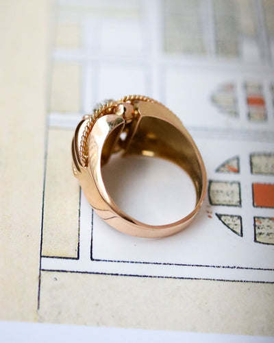 Bague 61 Bague 1950 Or Rose Diamant Torsade 58 Facettes C2057