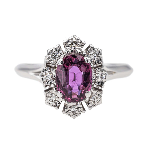 Bague 49 Bague Pompadour Or blanc Rubis 58 Facettes 3460728CN