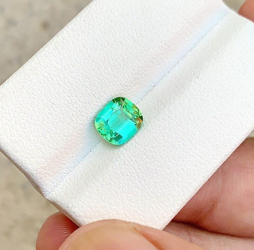 Gemstone Tourmaline verte bleue 1.38cts certificat HGTL 58 Facettes 13