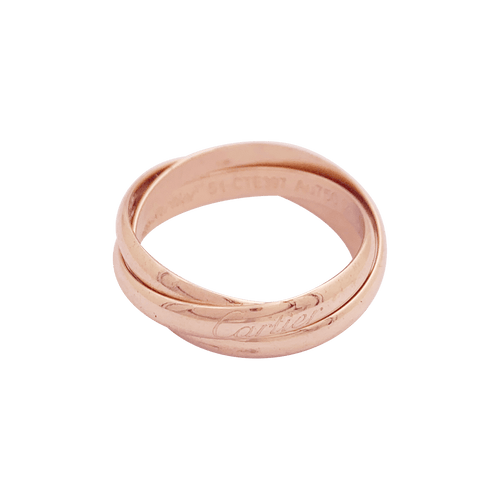 Bague 51 Bague Cartier, "Trinity", or rose. 58 Facettes 34250