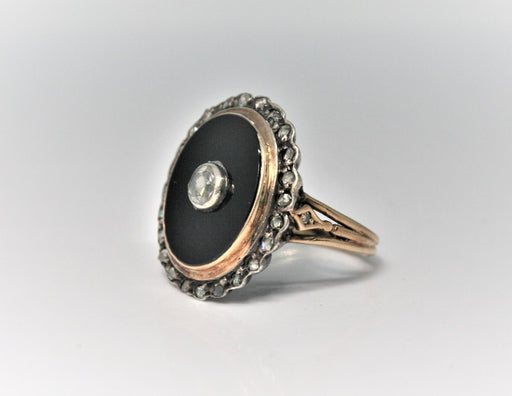 Ring 53 Old onyx and diamond ring 58 Facettes 894