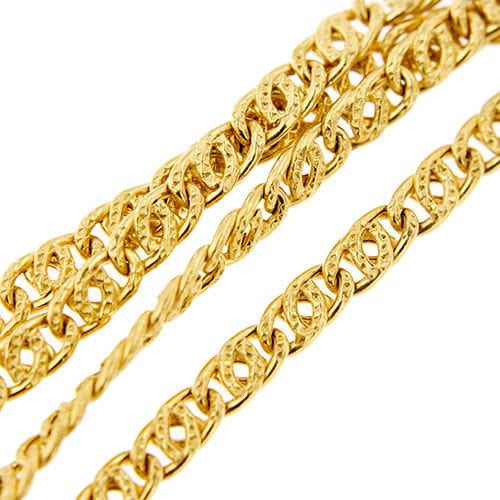 Collier Collier en or jaune maille œil de tigre 58 Facettes 33121