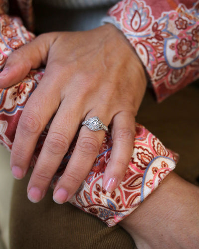 Bague 54 Bague Solitaire Art Déco Diamants 58 Facettes A11351