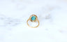 Bague 54 Bague Marguerite ancienne Turquoise et Diamants 58 Facettes
