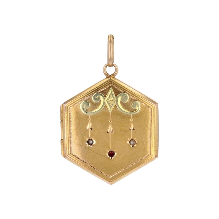 Pendentif Pendentif médaillon ancien hexagonal 58 Facettes 24-343