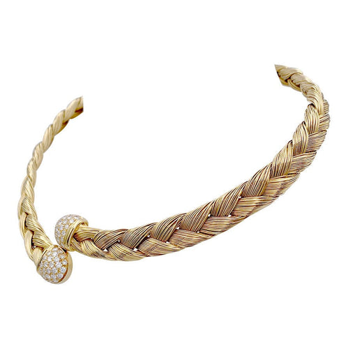 Collier Collier vintage or jaune et diamants. 58 Facettes 32327