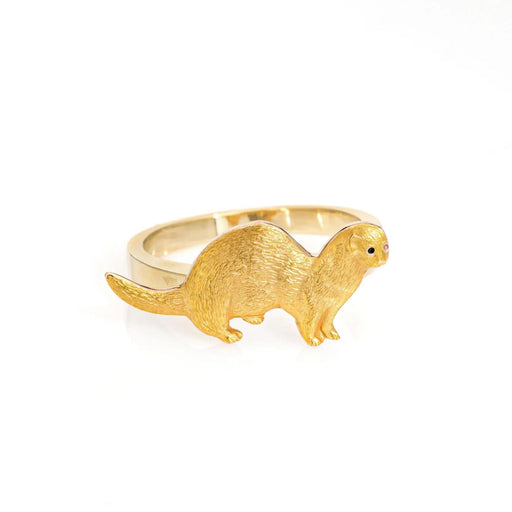 Ring 52 Vintage Otter Ring Yellow Gold 58 Facettes G13198