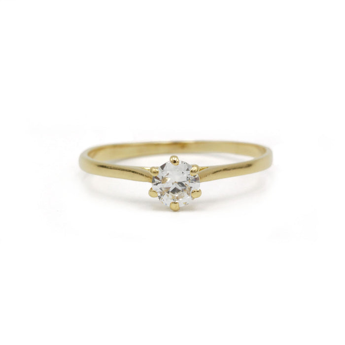 Solitaire or jaune diamant