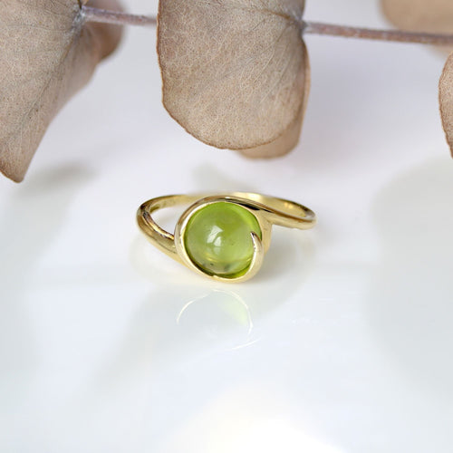 Bague 51 Bague péridot cabochon or jaune 58 Facettes 24-337B