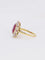 Bague 51 Bague marguerite vintage or jaune diamants rubis ovale 2,2 ct 58 Facettes J381