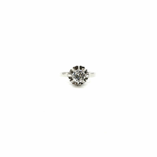 Bague 50 Solitaire or blanc et diamant 58 Facettes Z15B51453