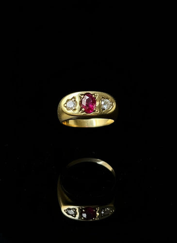 Bague Bague pont avec rubis et diamants, 58 Facettes