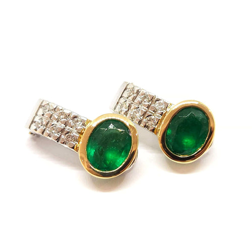 Boucles d'oreilles Boucles d'oreilles vintage émeraudes & diamants 58 Facettes