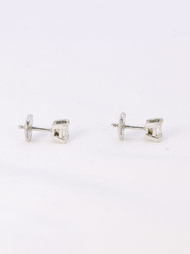 Boucles d'oreilles Boucles d'oreilles or blanc diamants taille princesse 0,5 ct 58 Facettes 1084.1