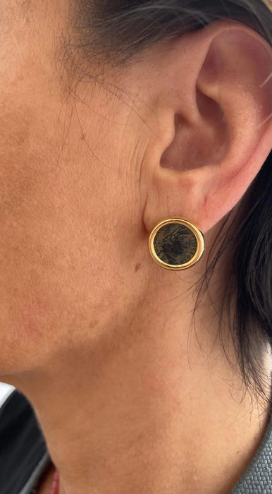 Boucles d'oreilles BULGARI - Boucles d'oreilles certifiées Monete Gold Rare Ancient Coin 58 Facettes