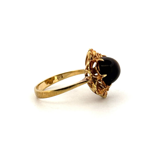 Bague 55 Bague Fleur Or Jaune Oeil de Tigre 58 Facettes 79-GSJE423