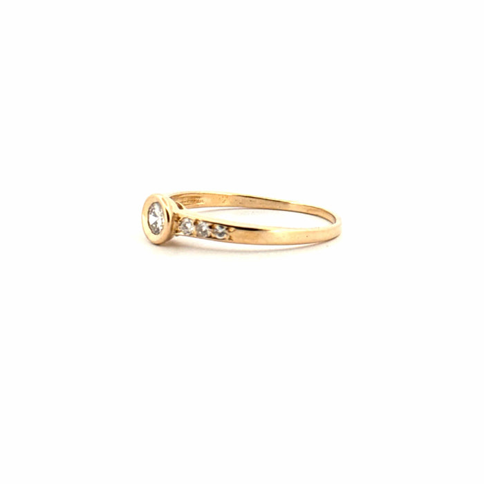 Bague 56 Solitaire Or Jaune Diamants 58 Facettes 99-GS29824