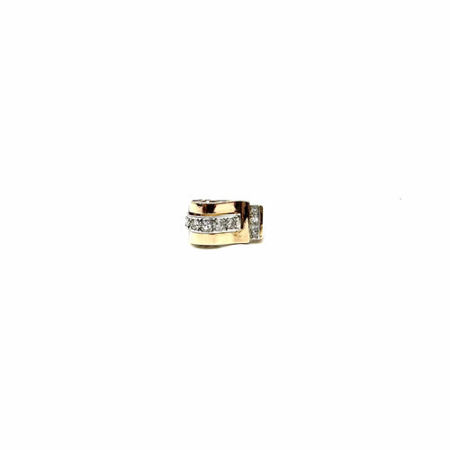 Bague 52 Bague tank platine, or rose et diamants 58 Facettes Z1351810