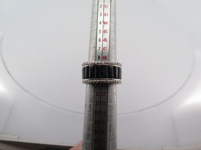 Bague 51 bague bandeau 20 saphirs 13ct baguette en or blanc 100 diamants 58 Facettes 262243