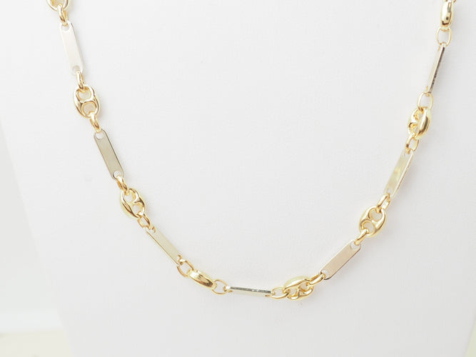 Collier Collier grain de café or jaune et blanc 58 Facettes GDC