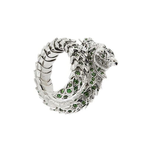 Bague Bague dragon avec émeraudes et diamants 58 Facettes 38003