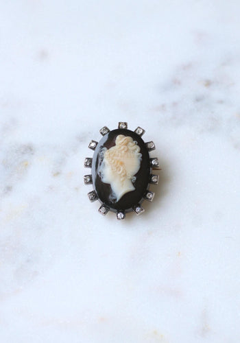 Broche Broche Camée Onyx et Diamants 58 Facettes