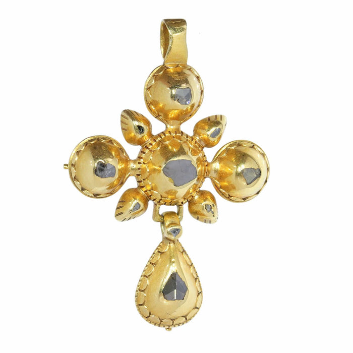 Pendentif Élégance antique : le pendentif croix en diamant des années 1800 58 Facettes 24074-0179