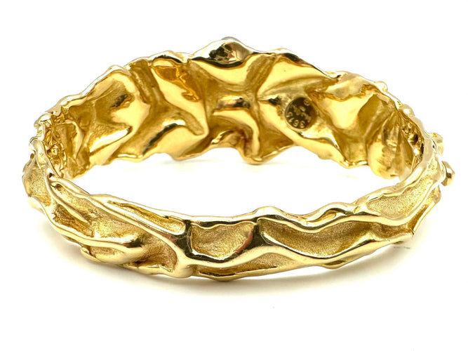 Bracelet GILBERT ALBERT. Bracelet or jaune 18K et perles 58 Facettes
