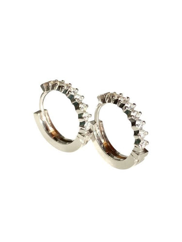 Boucles d'oreilles Boucles d’oreilles créoles en or blanc 18k et diamants 58 Facettes