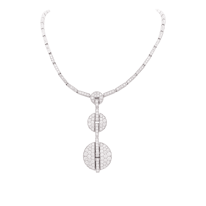 Collier Collier Haute Joaillerie Cartier "Himalia" or blanc, diamants. 58 Facettes 34325