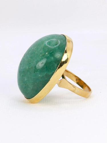 Bague 53 Bague cocktail vintage or jaune amazonite 64 ct 58 Facettes 1087.27