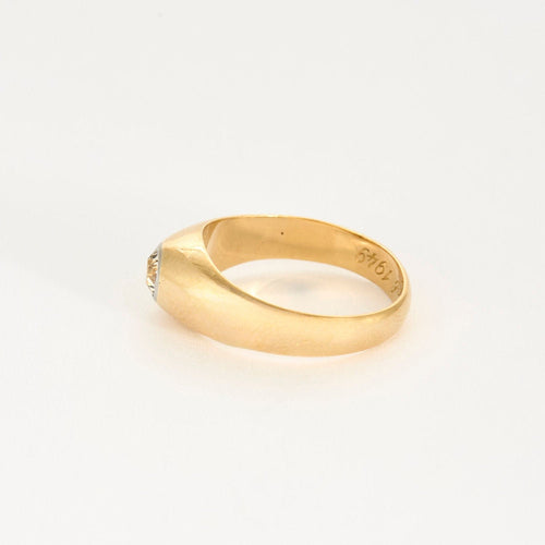 Bague 60 Bague jonc or jaune et gris et diamant 58 Facettes CHAL0281