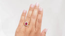 Bague 55 Bague entourage en or jaune rubis et diamants 58 Facettes 32806