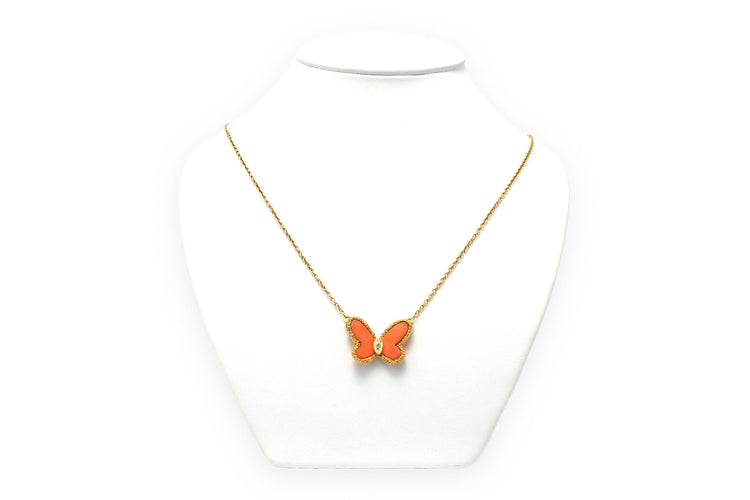 Collier Collier "Van Cleef & Arpels" contemporain en or jaune 18 carats, corail et diamant 58 Facettes 22764