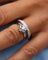 Bague 52 Solitaire flocon or blanc diamant 58 Facettes A11136