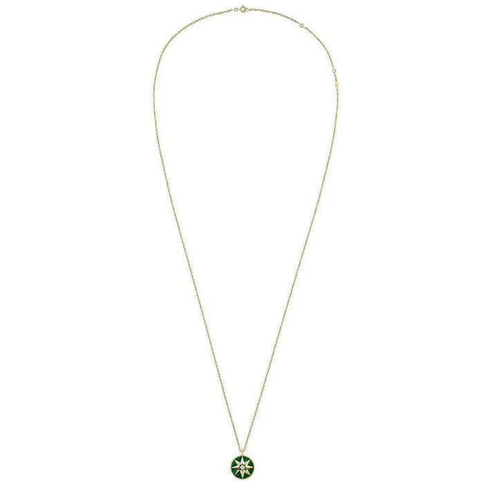 Collier DIOR - Collier Rose des Vents Or Jaune, Malachite, Diamant 58 Facettes BS202