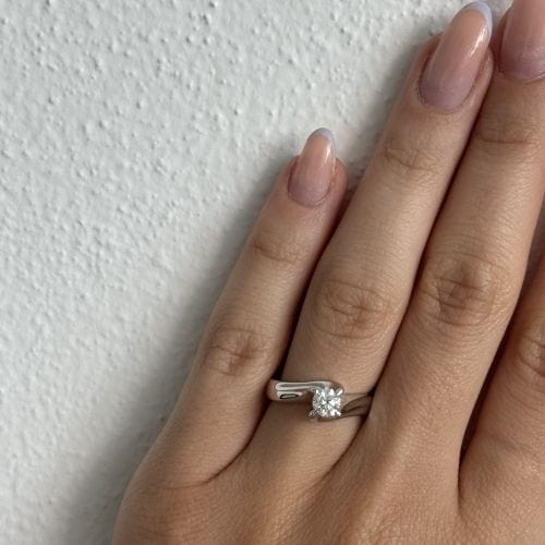 Bague 51 Bague solitaire avec diamant de 0,37 ct 58 Facettes 30220