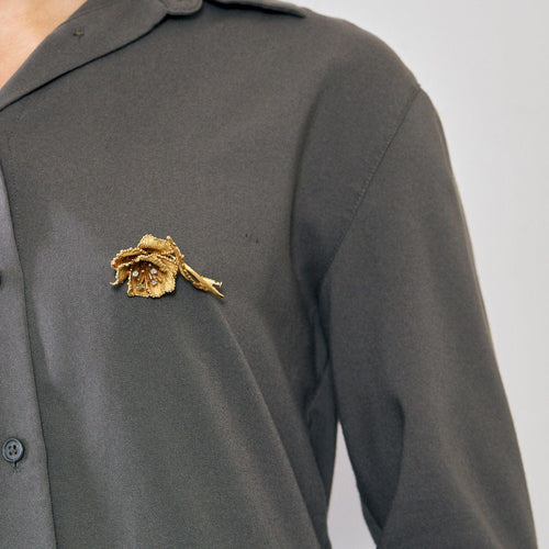 Broche Broche or jaune motif de fleur 58 Facettes DRE1566