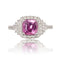 Bague 52 Bague saphir rose coussin et diamants 58 Facettes 24-153