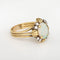Bague Bague vintage en or jaune 18 carats avec opale et diamants, style années 70, taille 7,25, bijou de cocktail 58 Facettes G13863