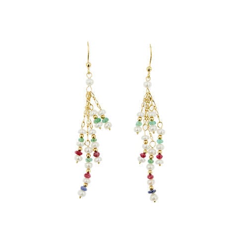 Boucles d'oreilles Boucles d'oreilles avec perles et pierres précieuses 58 Facettes 29104